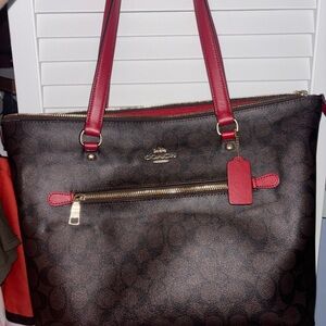 Coach Brown and Red Women's Bag